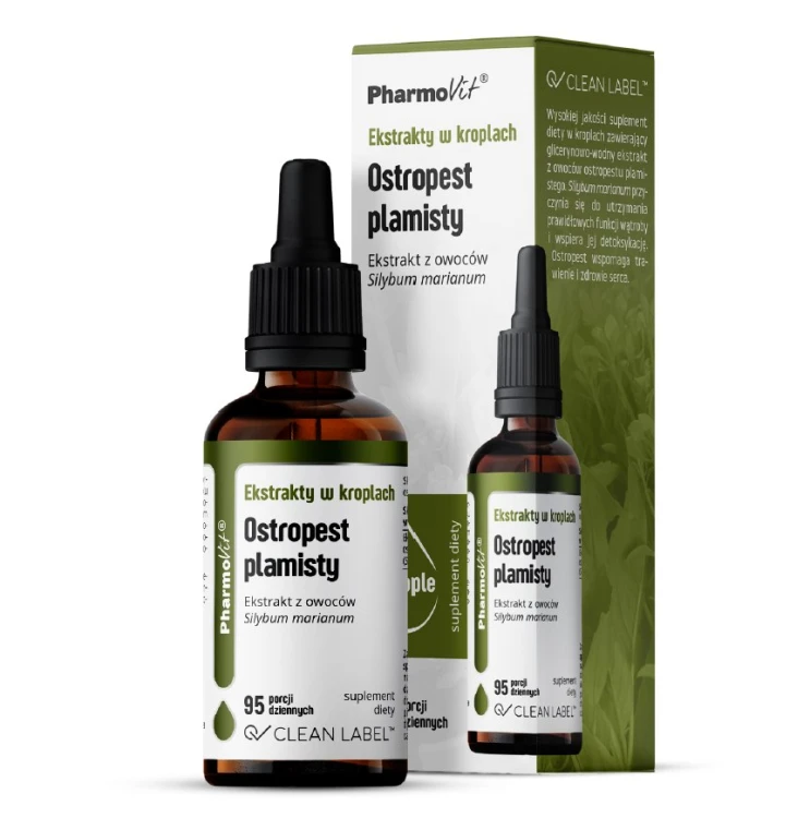 EKSTRAKTY W KROPLACH OSTROPEST PLAMISTY BEZGLUTENOWE 30 ml - PHARMOVIT (CLEAN LABEL)