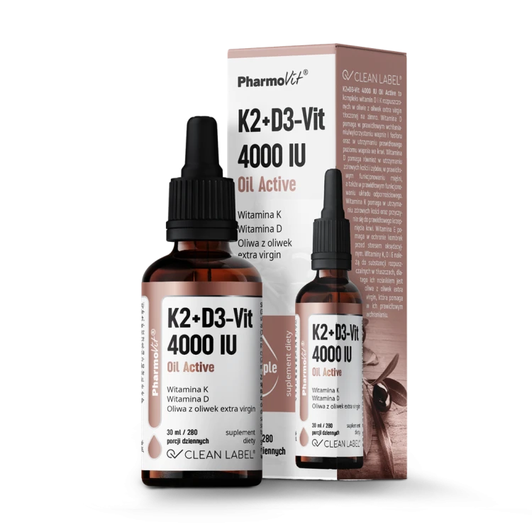 WITAMINA K2 + D3 W KROPLACH BEZGLUTENOWE 30 ml - PHARMOVIT (CLEAN LABEL)