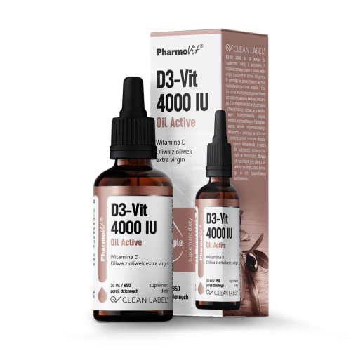 WITAMINA D3 W KROPLACH 100 mcg (4000 j.m) BEZGLUTENOWA 30 ml - PHARMOVIT (CLEAN LABEL)