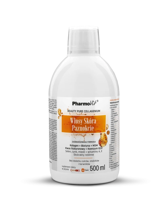 SUPLEMENT DIETY NA WŁOSY, SKÓRĘ I PAZNOKCIE W PŁYNIE BEZGLUTENOWY 500 ml - PHARMOVIT