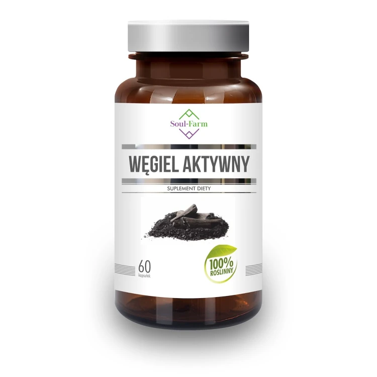 WĘGIEL AKTYWNY (180 mg) 60 KAPSUŁEK - SOUL FARM