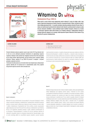 WITAMINA D3 ULTRA 75 mcg (3000 j.m) 100 KAPSUŁEK - PHYSALIS