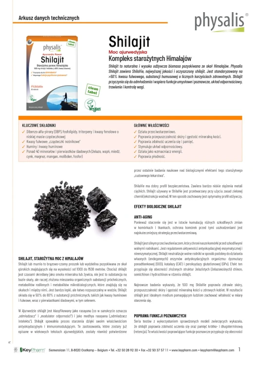 SHILAJIT (500 mg) 30 TABLETEK - PHYSALIS