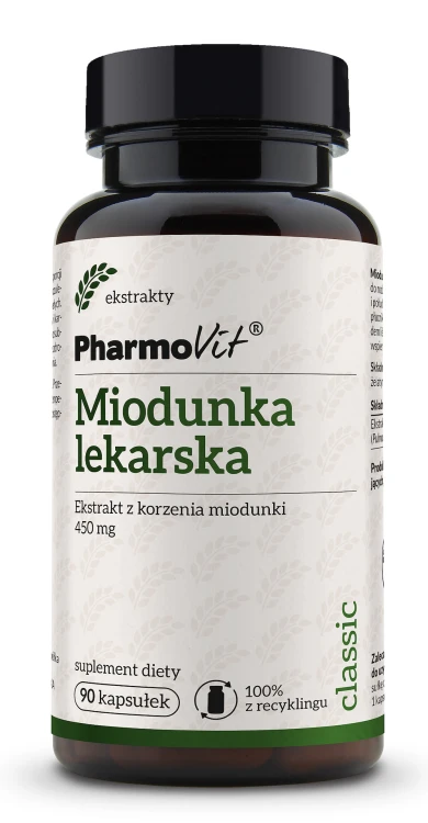MIODUNKA LEKARSKA EKSTRAKT (450 mg) BEZGLUTENOWY 90 KAPSUŁEK - PHARMOVIT (CLASSIC)