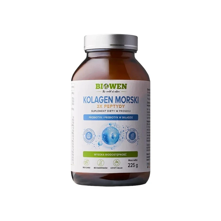 KOLAGEN RYBI 3 x PEPTYDY W PROSZKU 225 g - BIOWEN