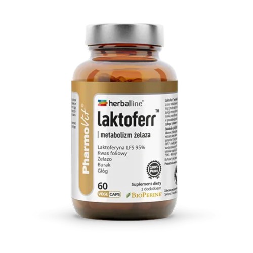 KAPSUŁKI NA METABOLIZM ŻELAZA (LAKTOFERR) BEZGLUTENOWE 60 szt. - PHARMOVIT (HERBALLINE)