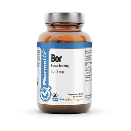 KWAS BOROWY (3 mg) BEZGLUTENOWY 60 KAPSUŁEK - PHARMOVIT (CLEAN LABEL)