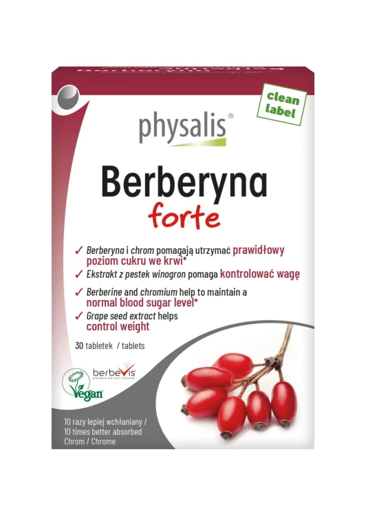 BERBERYNA FORTE 30 TABLETEK - PHYSALIS