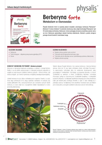 BERBERYNA FORTE 30 TABLETEK - PHYSALIS