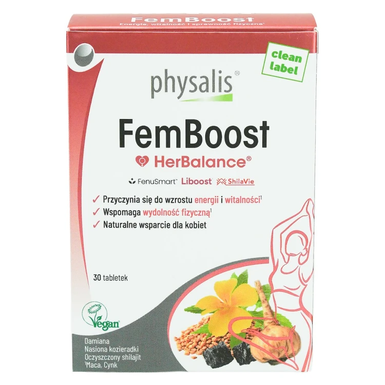 TABLETKI NA ENERGIĘ DLA KOBIET (FEMBOOST) 30 szt. - PHYSALIS (HERBALANCE)