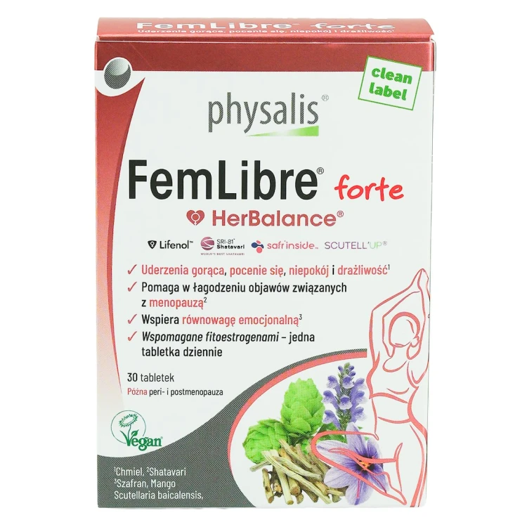 TABLETKI NA MENOPAUZĘ (FEMLIBRE FORTE) 30 szt. - PHYSALIS (HERBALANCE)