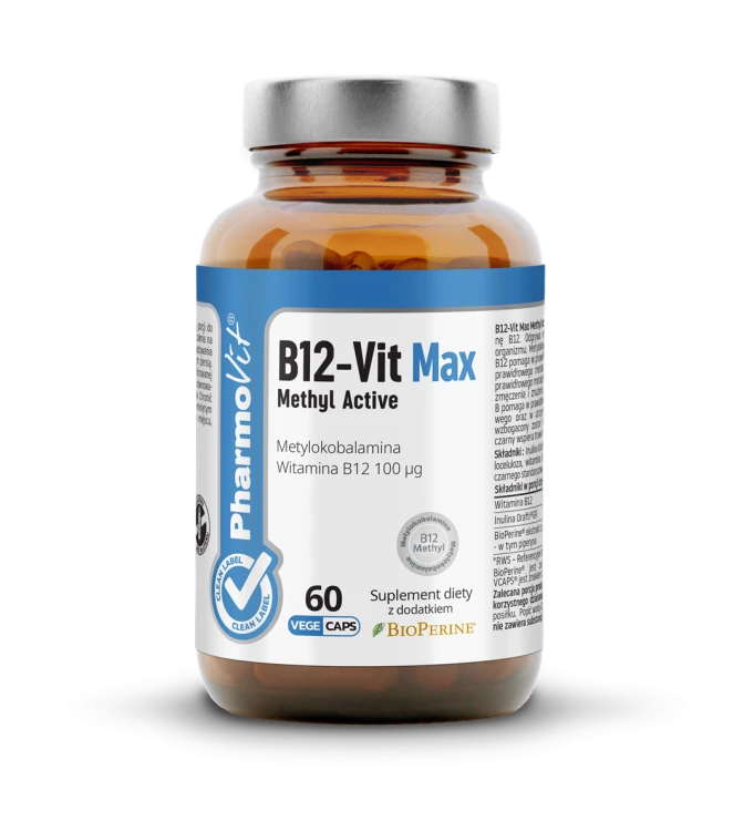 WITAMINA B12 (100 mcg) BEZGLUTENOWA 60 KAPSUŁEK - PHARMOVIT (CLEAN LABEL)