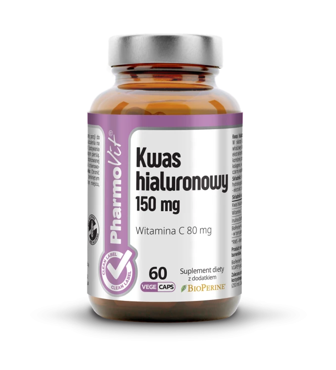 KWAS HIALURONOWY (150 mg) BEZGLUTENOWY 60 KAPSUŁEK - PHARMOVIT (CLEAN LABEL)