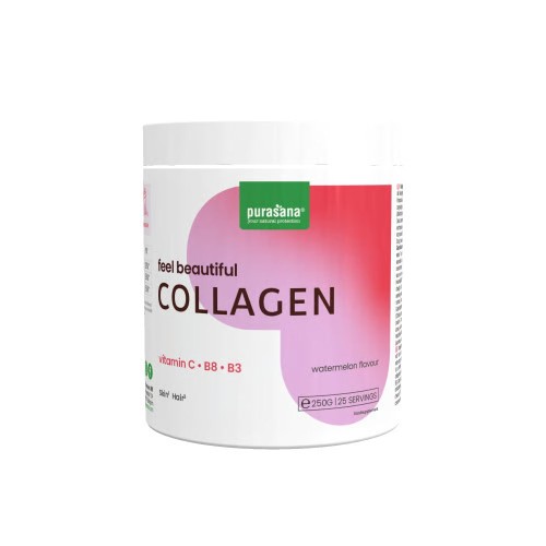 KOLAGEN O SMAKU ARBUZOWYM FEEL BEAUTIFUL BEZGLUTENOWY 250 g - PURASANA